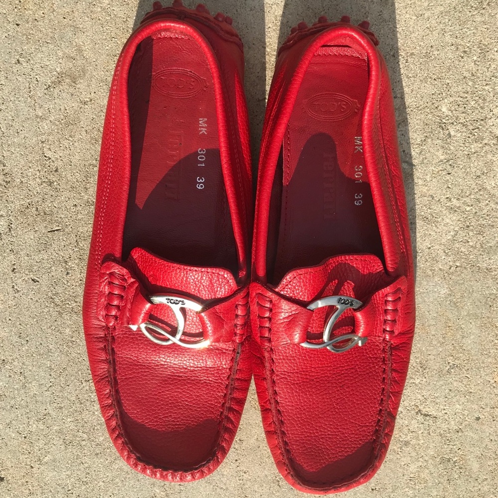 TOD'S for FERRARI Signature Red Driving Shoes 8